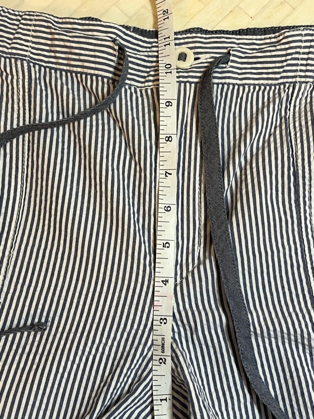 Lands' End Navy and White Vertical Striped 100% Cotton Pants size 16W - Picture 10 of 11